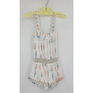 New Skemo Jumpy Short Girls Size 4 Palo Alto Ocean Rayon Jumpsuit Cactus Romper